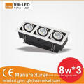 COB 8*3W Round led grille down light